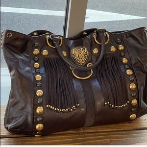 Gucci Fringe Babouska large leather tote